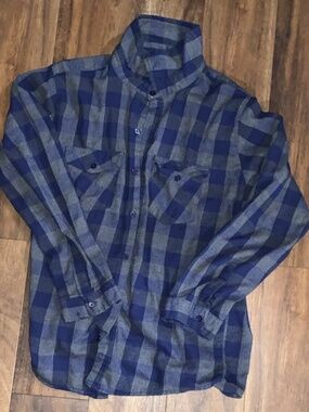 Share Mission Ridge Men's Cotton Flannel Plaid Button-Up Shirt Long Sleeve L 019